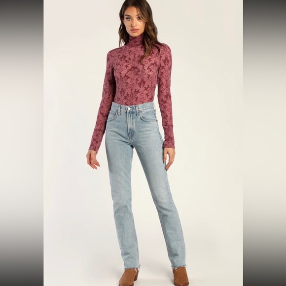 🆕FREE PEOPLE YOU AND I PLUM PURPLE LONG SLEEVE TURTLENECK TOP - Picture 4 of 10